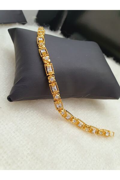 barisiva gold 22 Ayar Altın Kaplama Zirkon Taşlı Model Bileklik