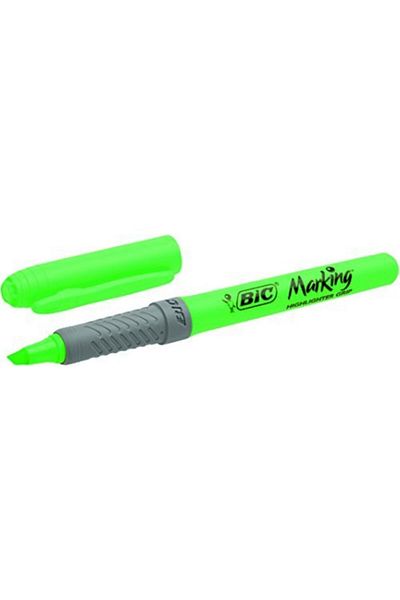 Bic Briteliner Grip Highlighter Green, Box of 12