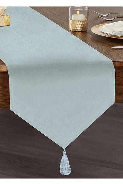 Realhomes Runner triunghiular de chenille cu ciucuri, colorat, imprimat digital, cu design special