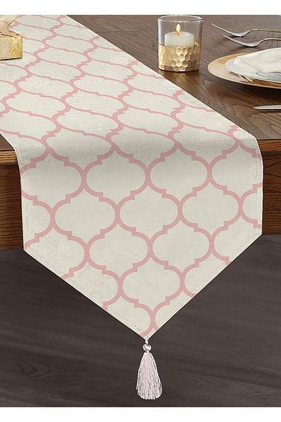 Realhomes Colorat Roz Colorat Ogea Model Imprimat Digital Design Modern Tufted Chenille Triunghi Runner