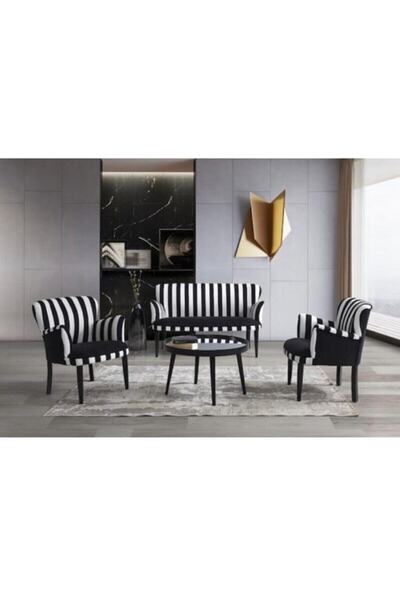 trendyhome Trendy Home Çay Seti Koltuk Takımı 2+1+1 Zebra Model