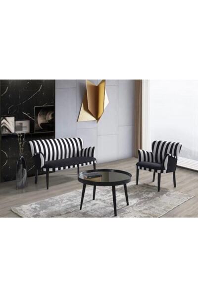 trendyhome Trendy Home Çay Seti Koltuk Takımı 2+1+1 Zebra Model