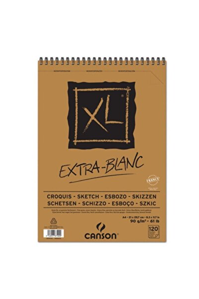 Canson Extra Blanc XL - 120 Sf Spiral Sketch Block A4 90Gr