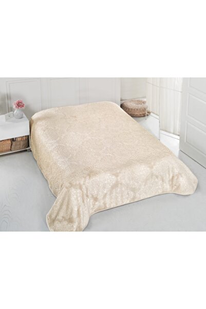 Sarar Specıal Çift Kişilik Polyester Saltanat Battaniye Bej
