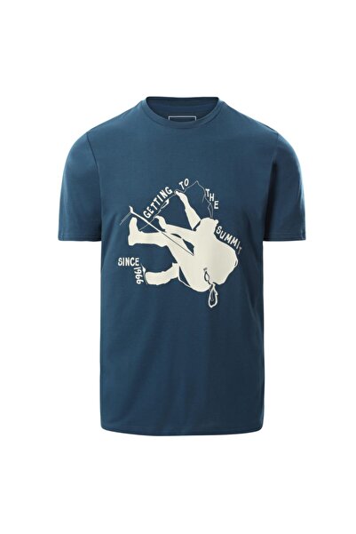 THE NORTH FACE Erkek Mavi M Foundatıon Graphıc Tee Eu T-Shirt Nf0a55efbh71