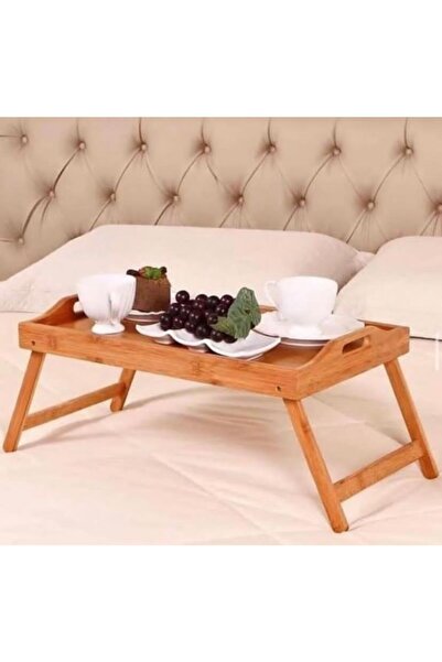 Genel Markalar BAMBU KATLANIR AYAKLI AHŞAP KEYİF SERVİS VE SUNUM TEPSİSİ