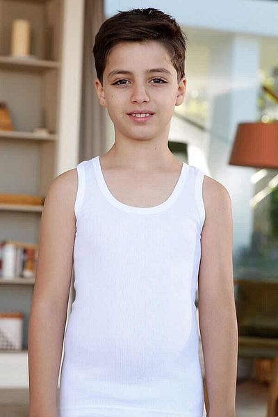 Berrak Pack of 12 Children's Combed Cotton Undershirt