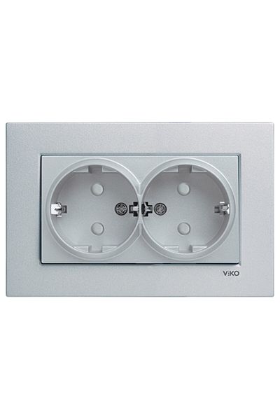 VİKO Artline Novella Silver Grounded Socket Framed