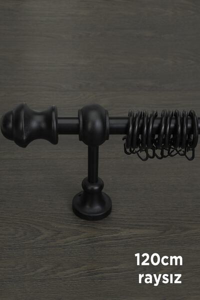 wenthi Suport pentru perdea rustic din lemn negru Venti 120 Cm