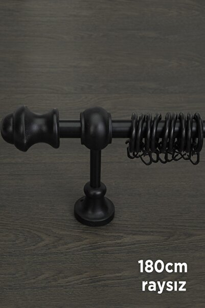 wenthi Suport pentru perdele rustic din lemn negru Venti 180 Cm