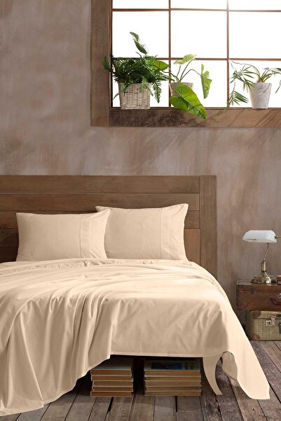 Elart Ranforce Çarşaf Seti Çift Kişilik %100 Pamuk 3 Parça (240x260 cm) Cappu...