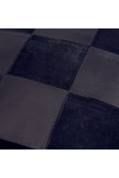 Desa Black Square Leather/Suede Pillow Case