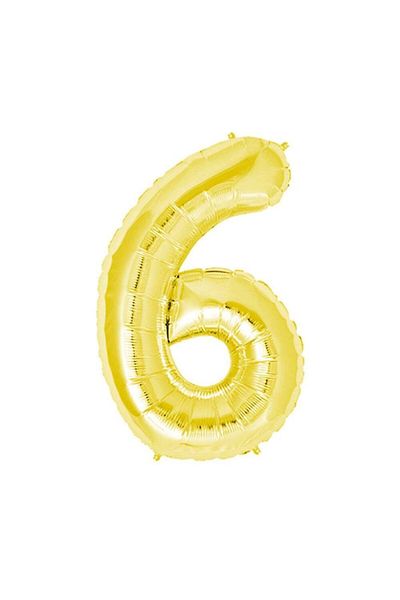 Aker Hediyelik 6-Piece Metallic Yellow Foil Balloon 40 Inc 100cm 6-Piece Helium Balloon Gold Balloon