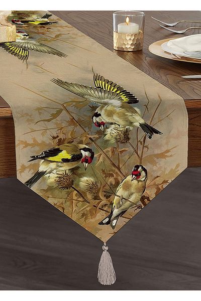 Realhomes Декоративен пискюл с шенил и триъгълник Goldfinch с дигитален печат