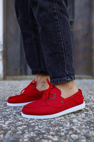 Knack Men's Red Seasonal Linen Shoes