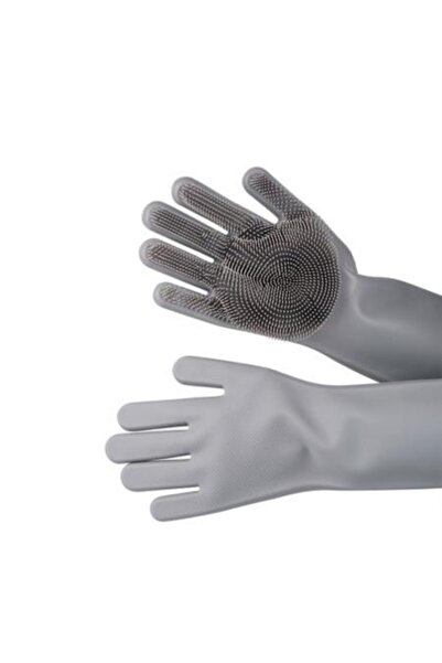 ACAR Magıc Açık Gri Silikon Bulaşık Yıkama Eldiveni
