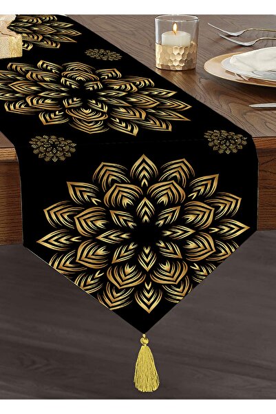 Realhomes Crna pozadina sa zlatnim mandala motivom, trokutasti staza od šenil...