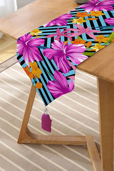 Realhomes Fundal geometric albastru Flori Design modern Design special Alerg triunghi din chenille