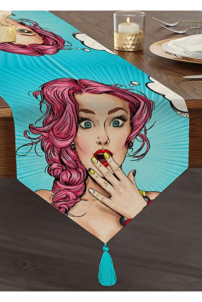 Realhomes Pop Art Model Imprimat digital Decorativ Tasseled Chenille Triunghi...