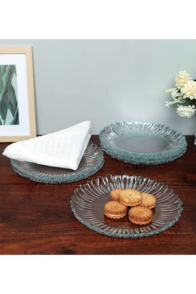 Paşabahçe Aurora Series - 20cm 6 Pieces Glass Cake Plate
