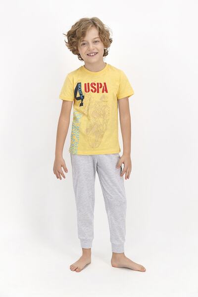 U.S. Polo Assn. Σετ κοντομάνικη πιτζάμα για αγόρι κίτρινο
