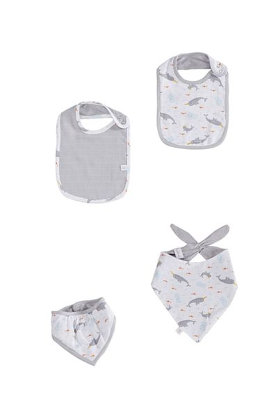 tinylamb 8 Piece Unicorn Fish Muslin Baby Nutrition Set