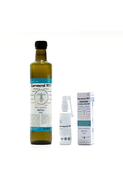 Carvacrol 95 Karvakrol Seti 500 ml Cam Şişe 60 ml Ağız Spreyi