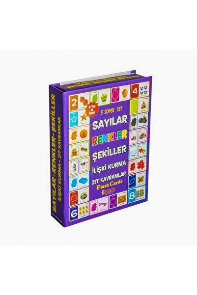 Diytoy 5'li Süper Set Sayılar, Renkler, Şekiller, İlişki Kurma, Zıt Kavramlar
