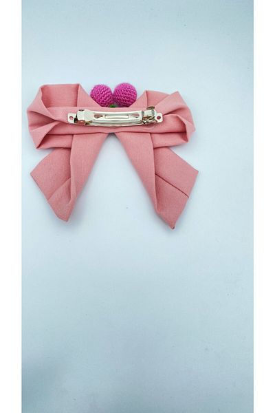 White Alamode Cherry Motif Pink Linen Buckle