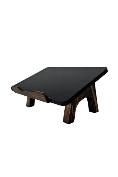 RU-BİSHOP Laptop Stand - Kitap Standı - Ahşap Rahle- Laptop Tutucu - Siyah - ...