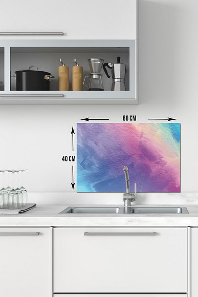 Decorita Protector din spate pentru robinet din sticla din panza colorata 40cm X 60cm