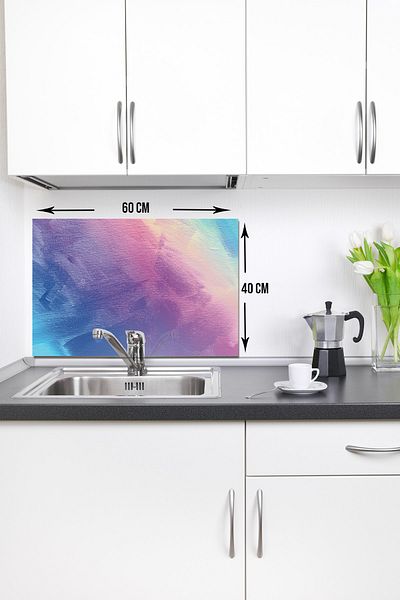 Decorita Protector din spate pentru robinet din sticla din panza colorata 40cm X 60cm