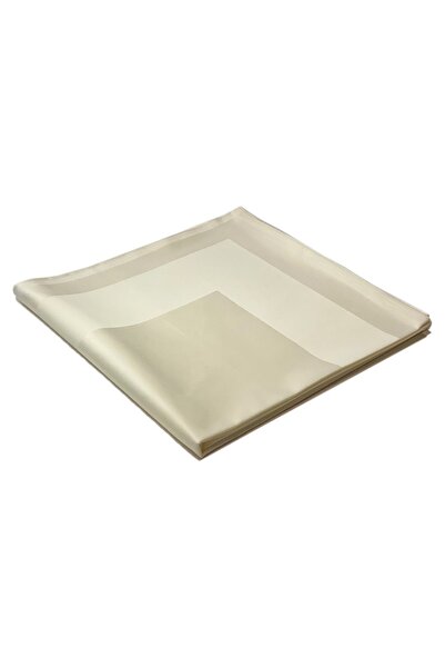 Rey Home Lüks Bordürlü %100 Pamuk Masa Örtüsü, 160x160 Cm, Krem