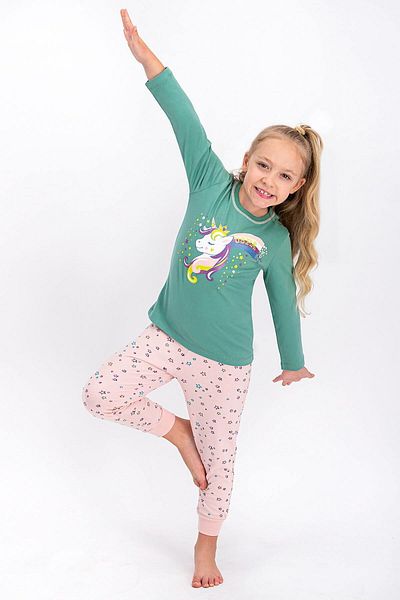 U.S. Polo Assn. Set de pijamale pentru fete cu licență verde