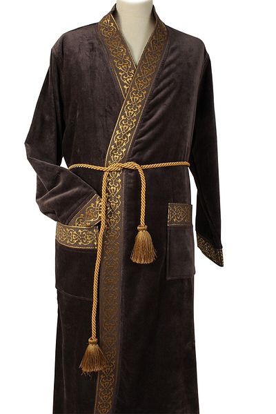 Ecocotton Ανδρικό μπουρνούζι Anthracite - Şehzade L Model