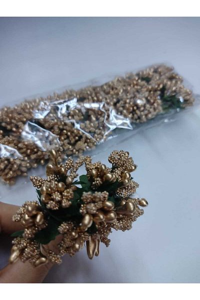 Özcan Ambalaj Cipso Chick Flower, Gold – Τεχνητό λουλούδι διακόσμηση, επιτραπέζιο στολίδι, φόντο