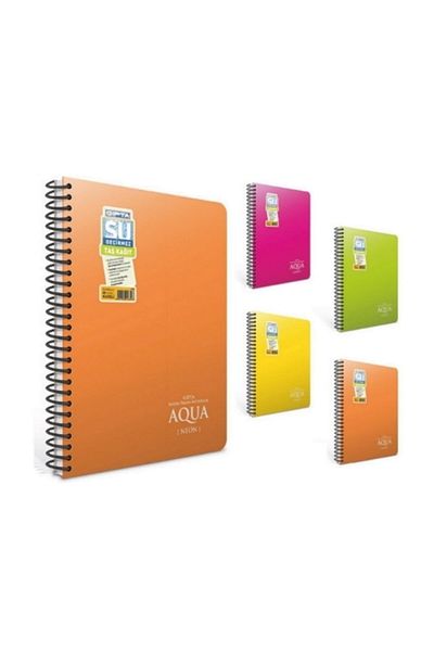 Gıpta 80 Sheets A6 Aqua Neon Spiraled Plastic Cover Checked Notebook 1916