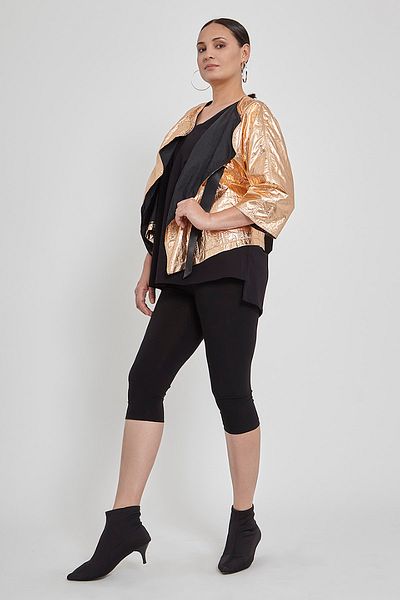 VERDA Women's Copper Black Shiny Jacket