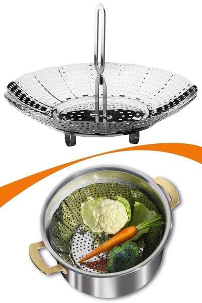 Genel Markalar Paslanmaz Buharda Sebze Haşlama Sepeti