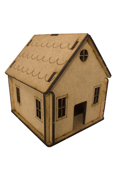 Joy and Toys Jk6 Ahşap Ev+bisiklet+minyatür Ev Eşyaları Boyama Seti Aktivite