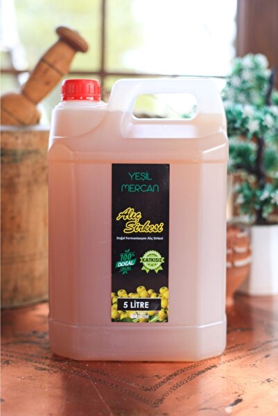 Yeşil Mercan Katkısız %100 Doğal Alıç Sirkesi 5lt – Geleneksel Ev Yapımı