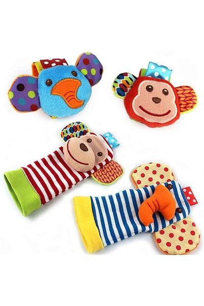 Sozzy Toys Cute Animals Figured Rattle Socks and Bracelet Set