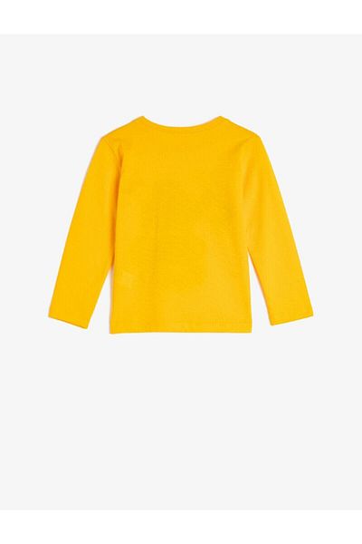 Koton Boy's Crew Neck Letter Printed Long Sleeve T-Shirt