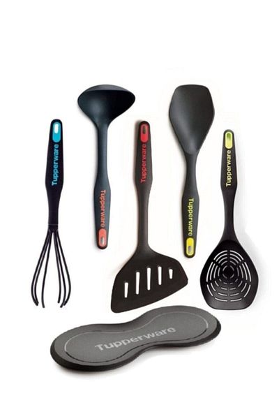 Tupperware Modern Fairy Set (Spoon-bucket-spatula-beater-colander)