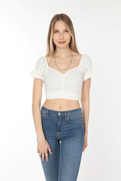 KİM Kİ O Жіночий бюстгальтер з ефектом зморшок на плечах і спереду