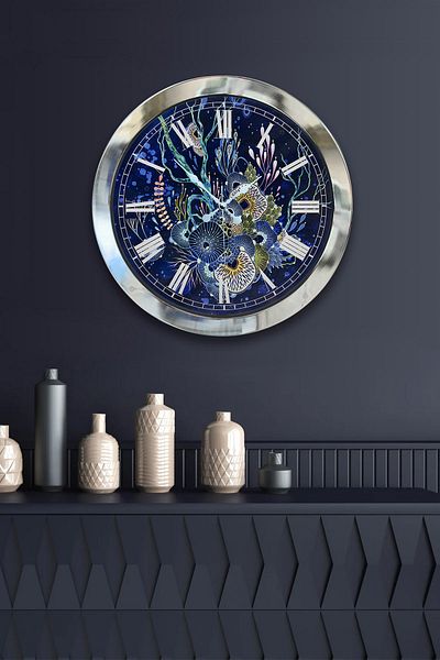 Kasva Concept Gift 36 cm Chrome Metal Design Wall Clock