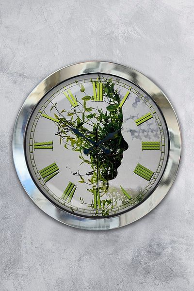 Kasva Concept 36 cm Chrome Metal Climate Themed Wall Clock