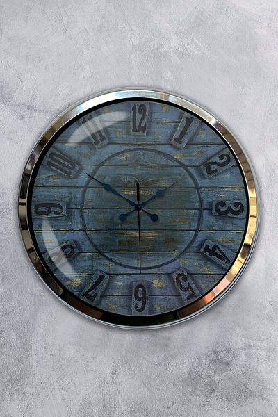 Kasva Concept Gift 40 cm Chrome Metal Retro Wall Clock