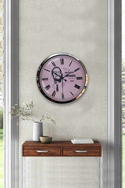 Kasva Concept Cadou 40 Cm Ceas de Perete Malcolm din Metal Cromat