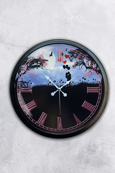 Kasva Concept Gift 40 cm Black Metal Dear Wall Clock
